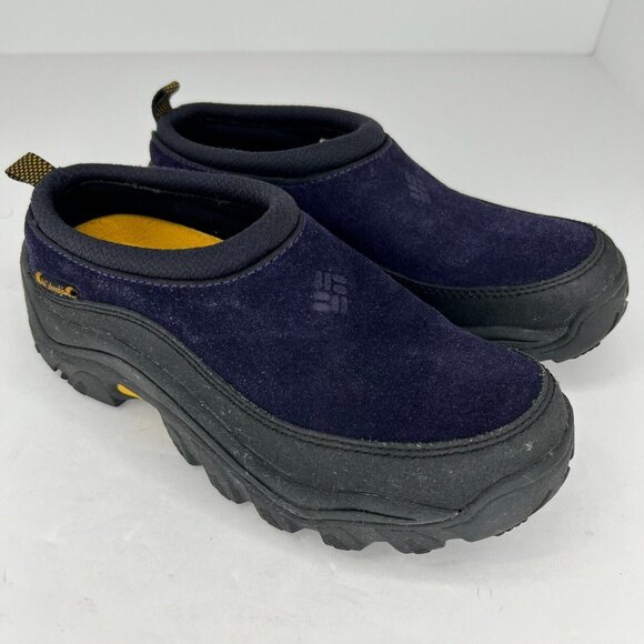 Columbia Womens BL 3200-476 Navy Blue Black Suede Slip On Size 6.5 Clog Shoes - Picture 2 of 10